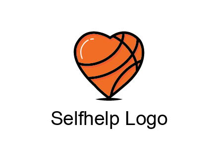 basketball pattern in heart