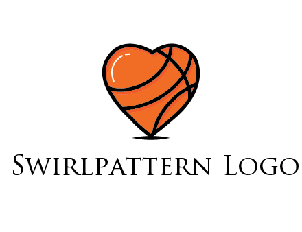basketball pattern in heart