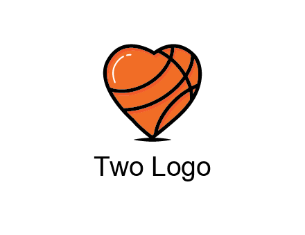 basketball pattern in heart