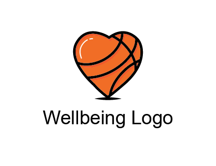basketball pattern in heart