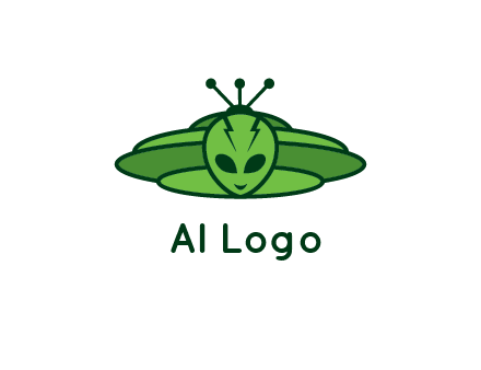 UFO behind alien face