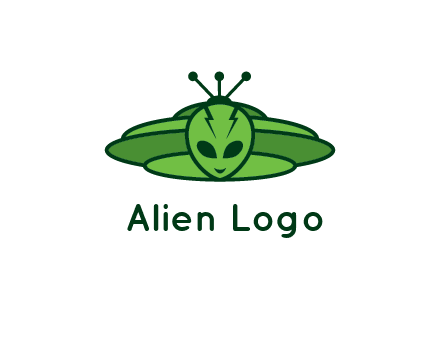 UFO behind alien face