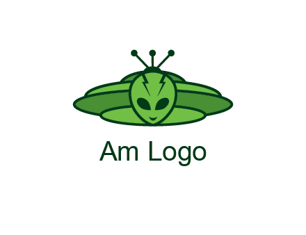 UFO behind alien face