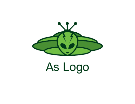 UFO behind alien face