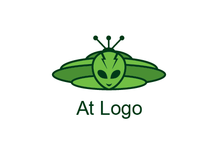UFO behind alien face