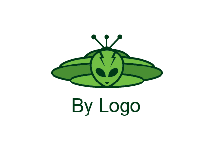UFO behind alien face