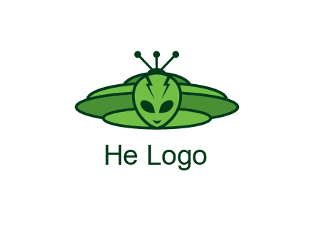 UFO behind alien face
