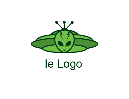 UFO behind alien face