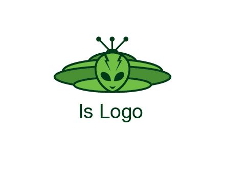UFO behind alien face