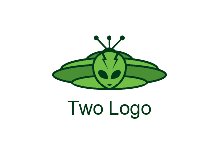 UFO behind alien face