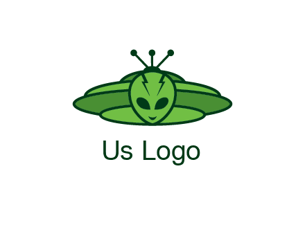 UFO behind alien face