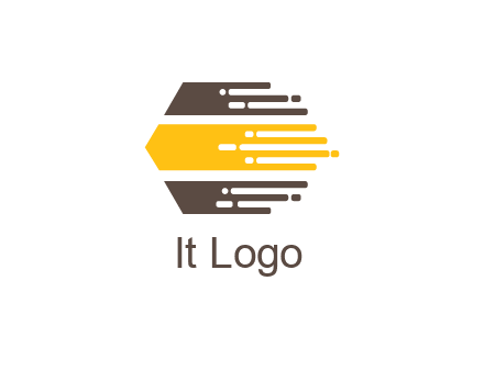 hexagon with digital lines