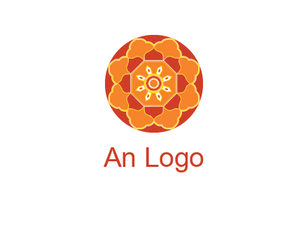 mandala flower in circle symbol