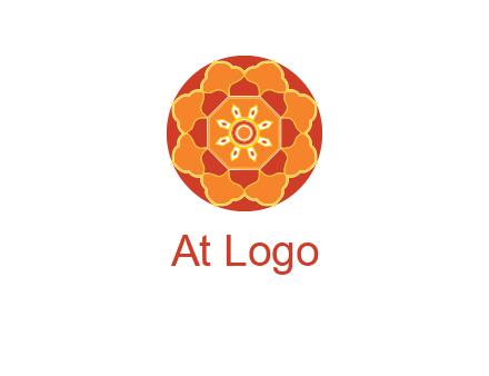 mandala flower in circle symbol