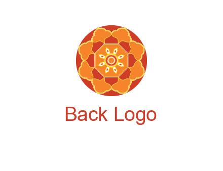 mandala flower in circle symbol