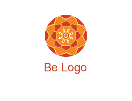 mandala flower in circle symbol