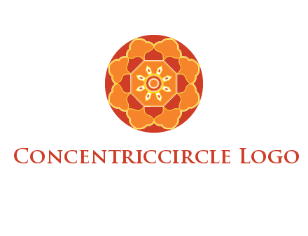 mandala flower in circle symbol