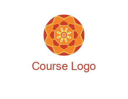 mandala flower in circle symbol