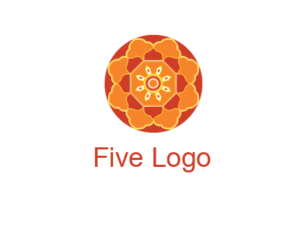 mandala flower in circle symbol