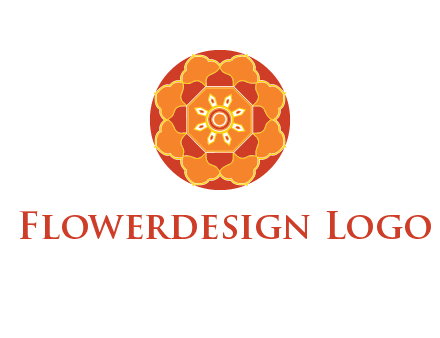mandala flower in circle symbol