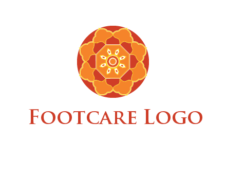 mandala flower in circle symbol