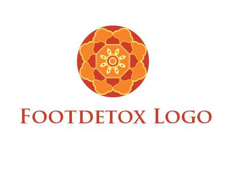 mandala flower in circle symbol