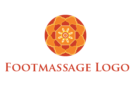 mandala flower in circle symbol
