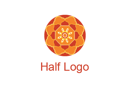 mandala flower in circle symbol