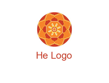 mandala flower in circle symbol