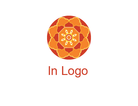 mandala flower in circle symbol