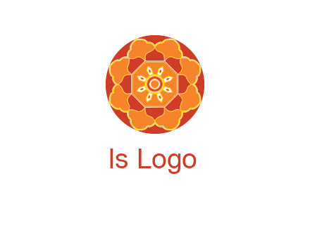 mandala flower in circle symbol