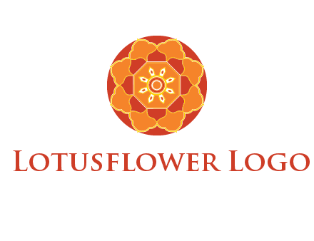 mandala flower in circle symbol