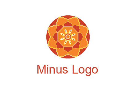 mandala flower in circle symbol