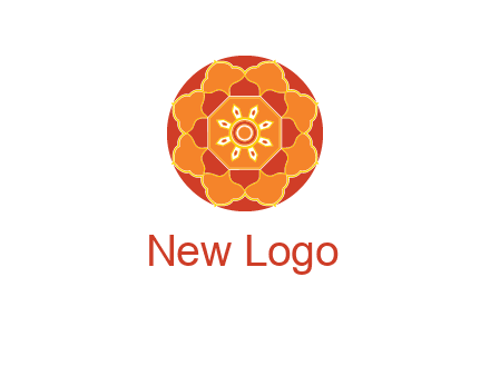 mandala flower in circle symbol