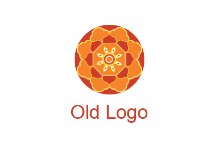 mandala flower in circle symbol