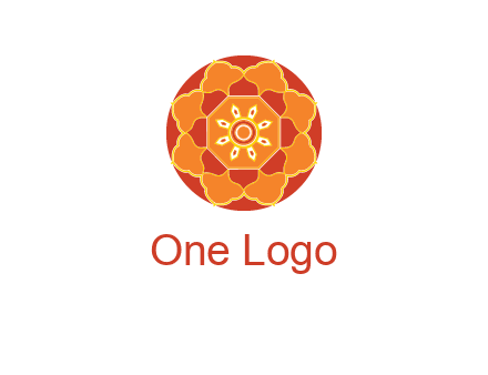 mandala flower in circle symbol