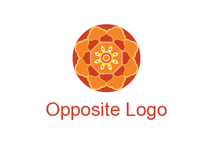 mandala flower in circle symbol