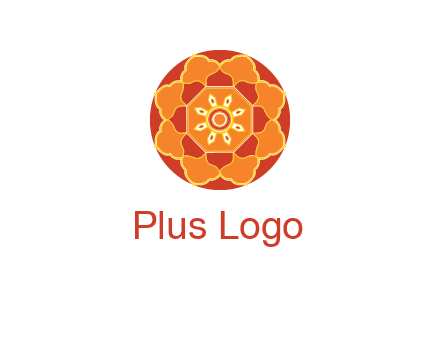 mandala flower in circle symbol