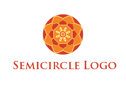 mandala flower in circle symbol