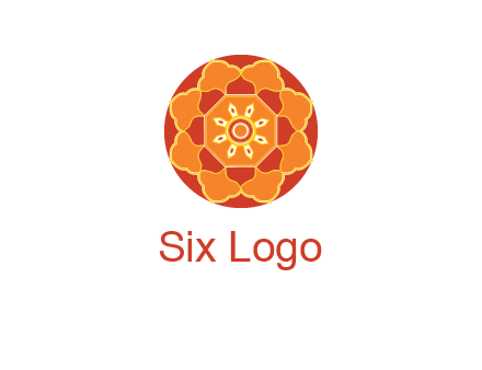 mandala flower in circle symbol