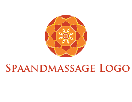 mandala flower in circle symbol