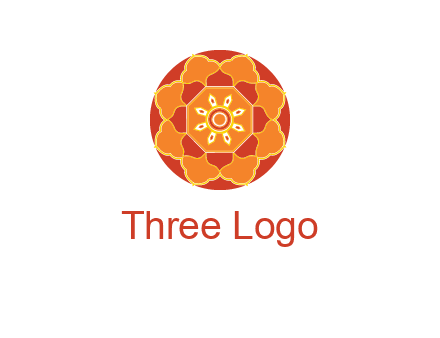 mandala flower in circle symbol