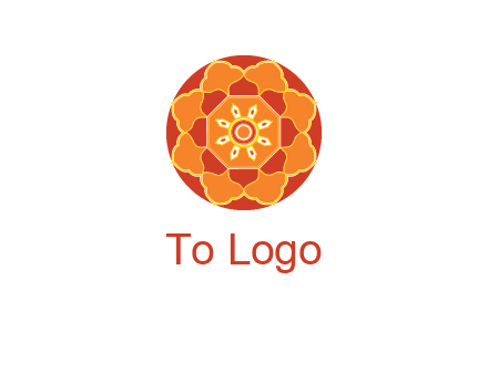 mandala flower in circle symbol