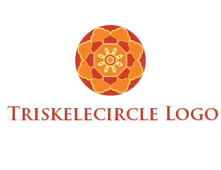 mandala flower in circle symbol