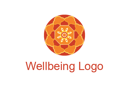mandala flower in circle symbol