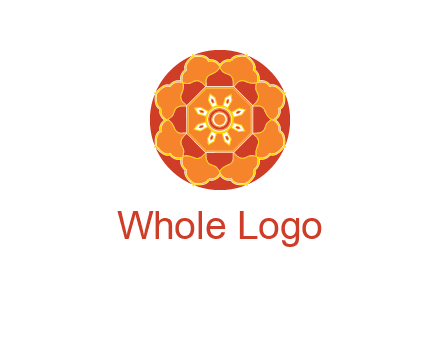 mandala flower in circle symbol