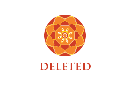 mandala flower in circle symbol