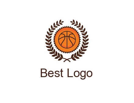 basketball in leaves