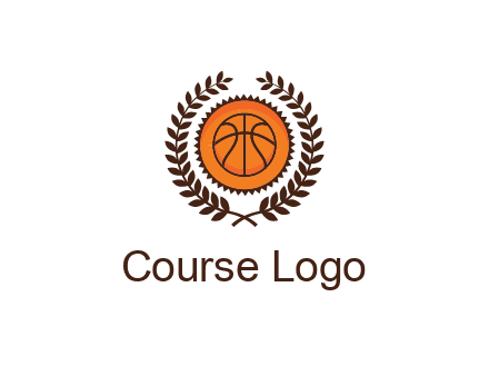 basketball in leaves