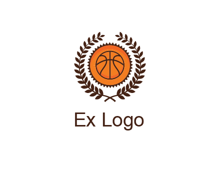 basketball in leaves